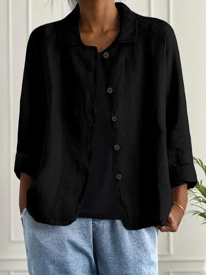 Rivella – Structured fabric shirt jacket with button placket