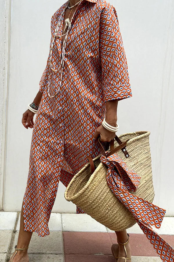 Célestine – Pure Elegance Striped Shirt Dress