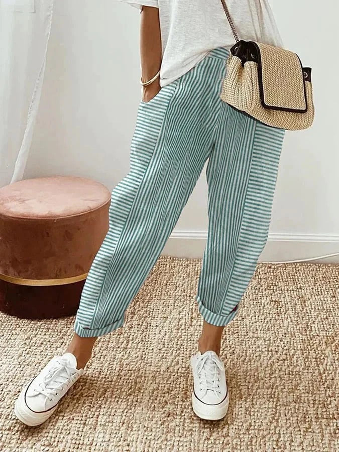 Élyane – Lightweight and Elegant Striped Pants