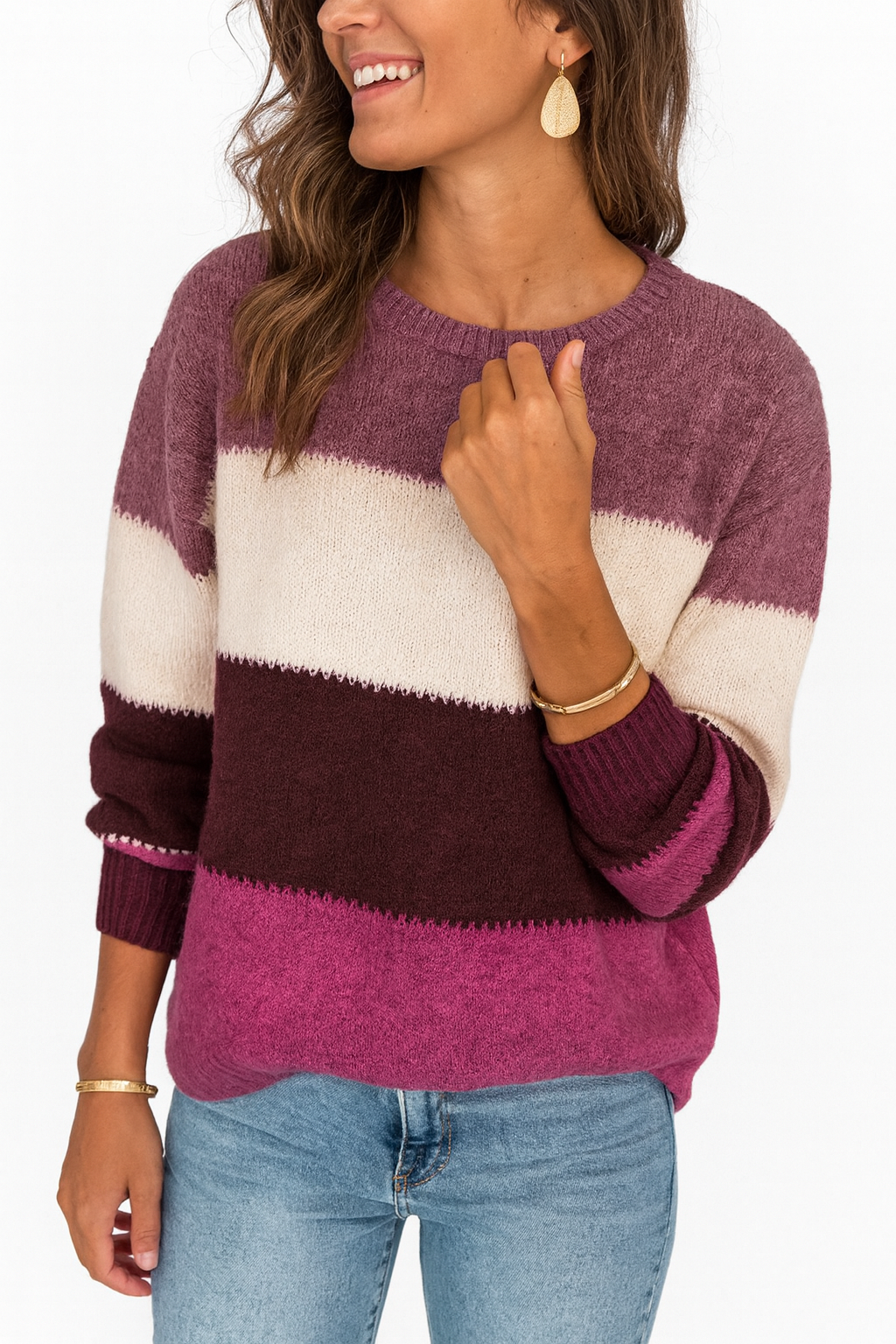 Annabelle – Comfortable & Elegant Striped Knit Sweater