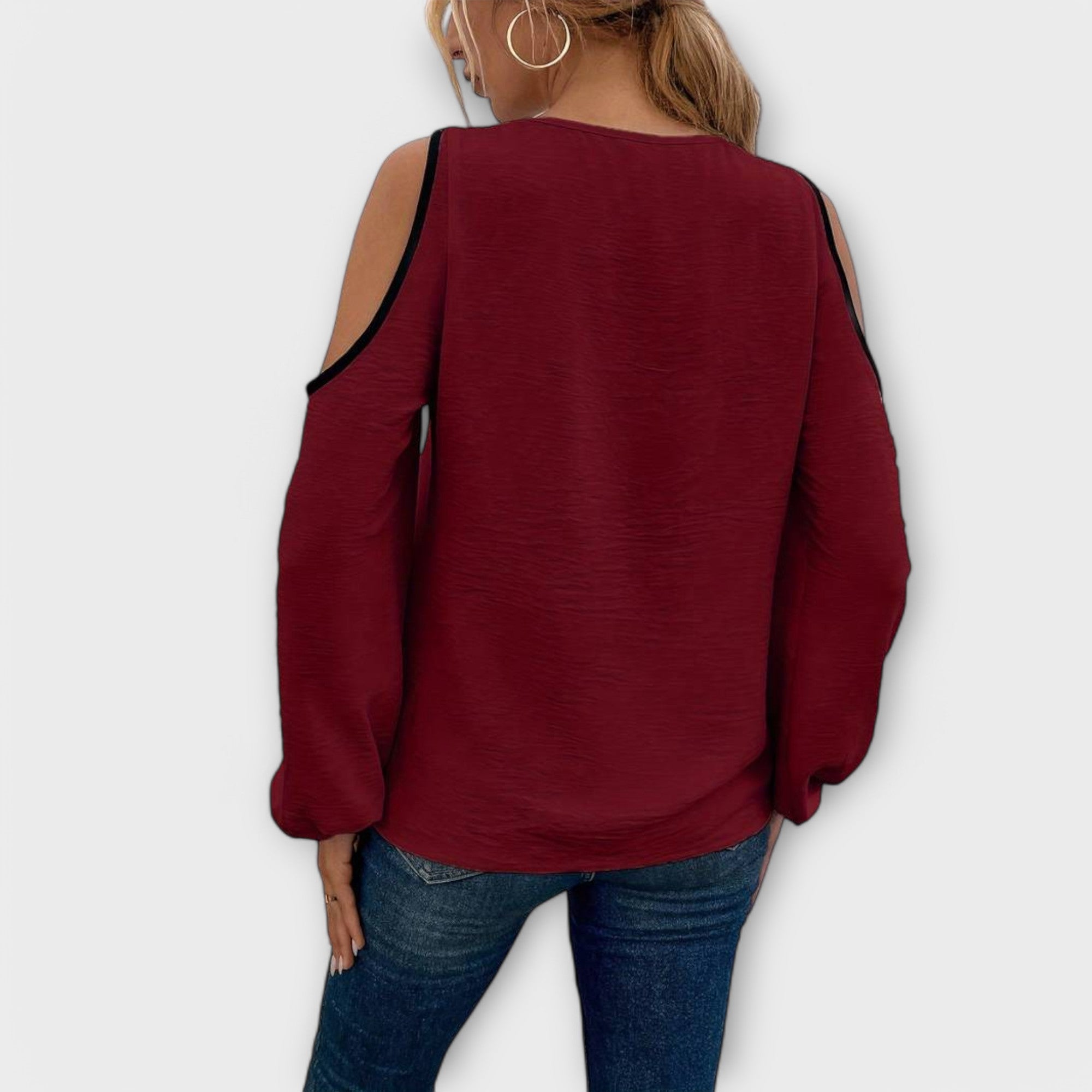 Séra | Two-tone blouse with square neckline