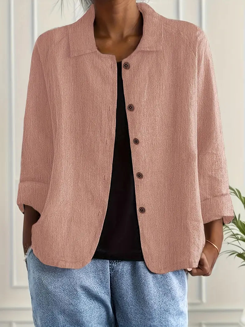 Rivella – Structured fabric shirt jacket with button placket