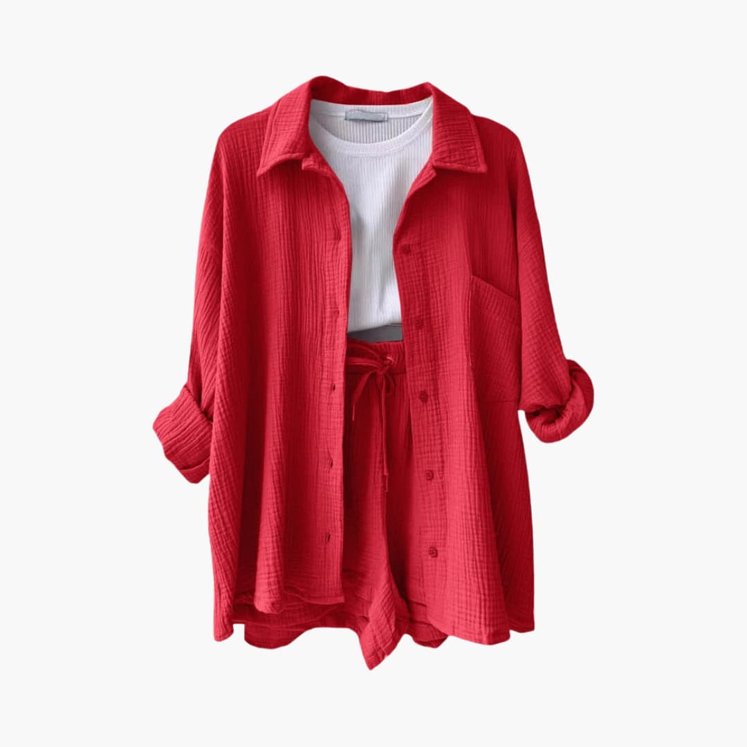 Léandra – 2-piece flowing set in cotton gauze