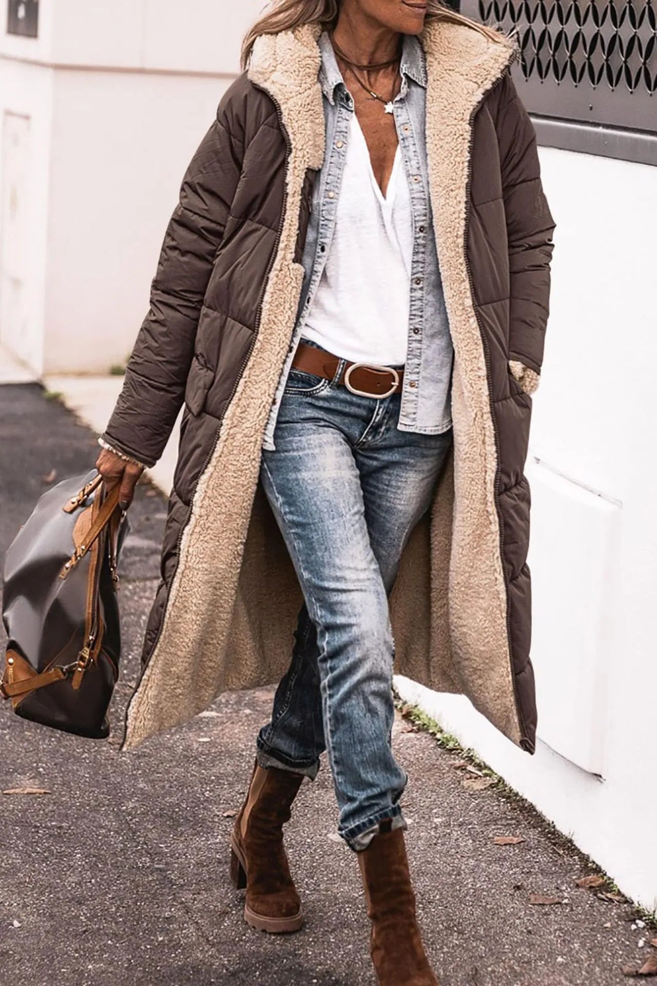 Johna – Luxury Reversible Sherpa Coat