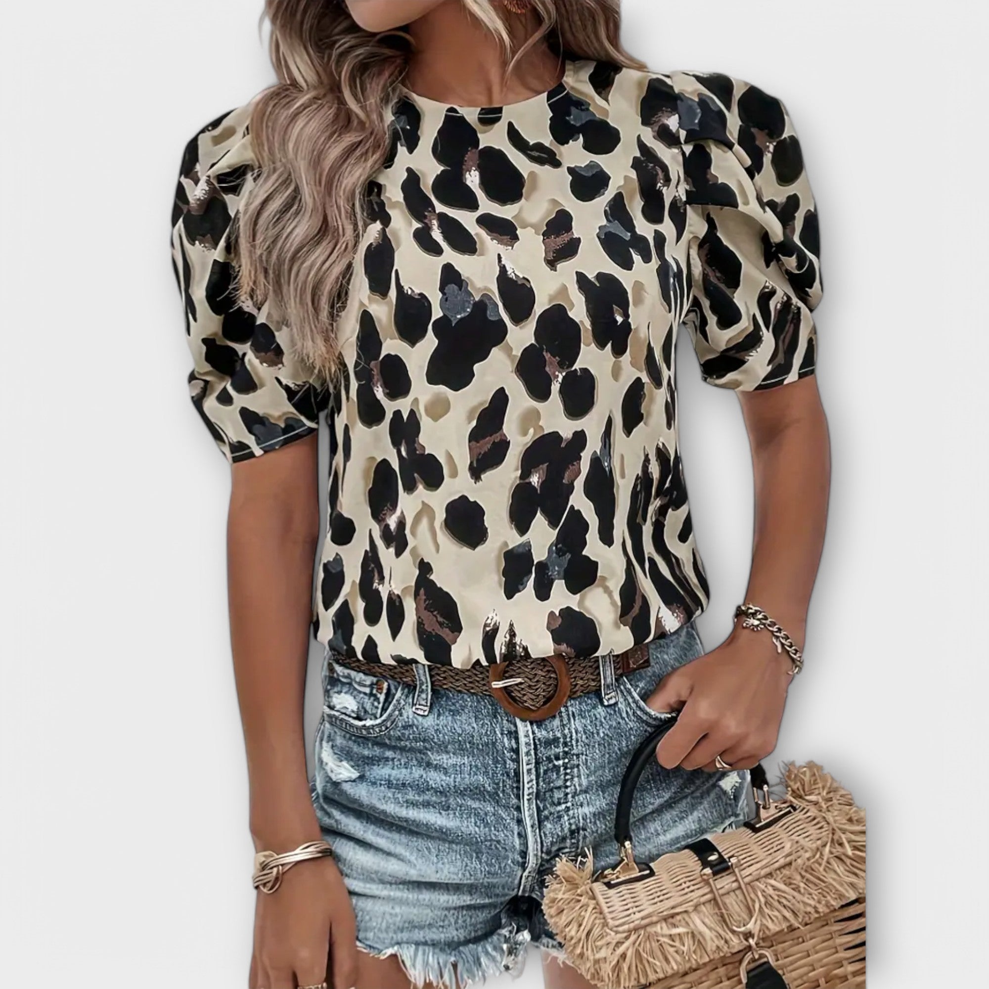 Lyssia | Feminine Printed Blouse with Bold Charm