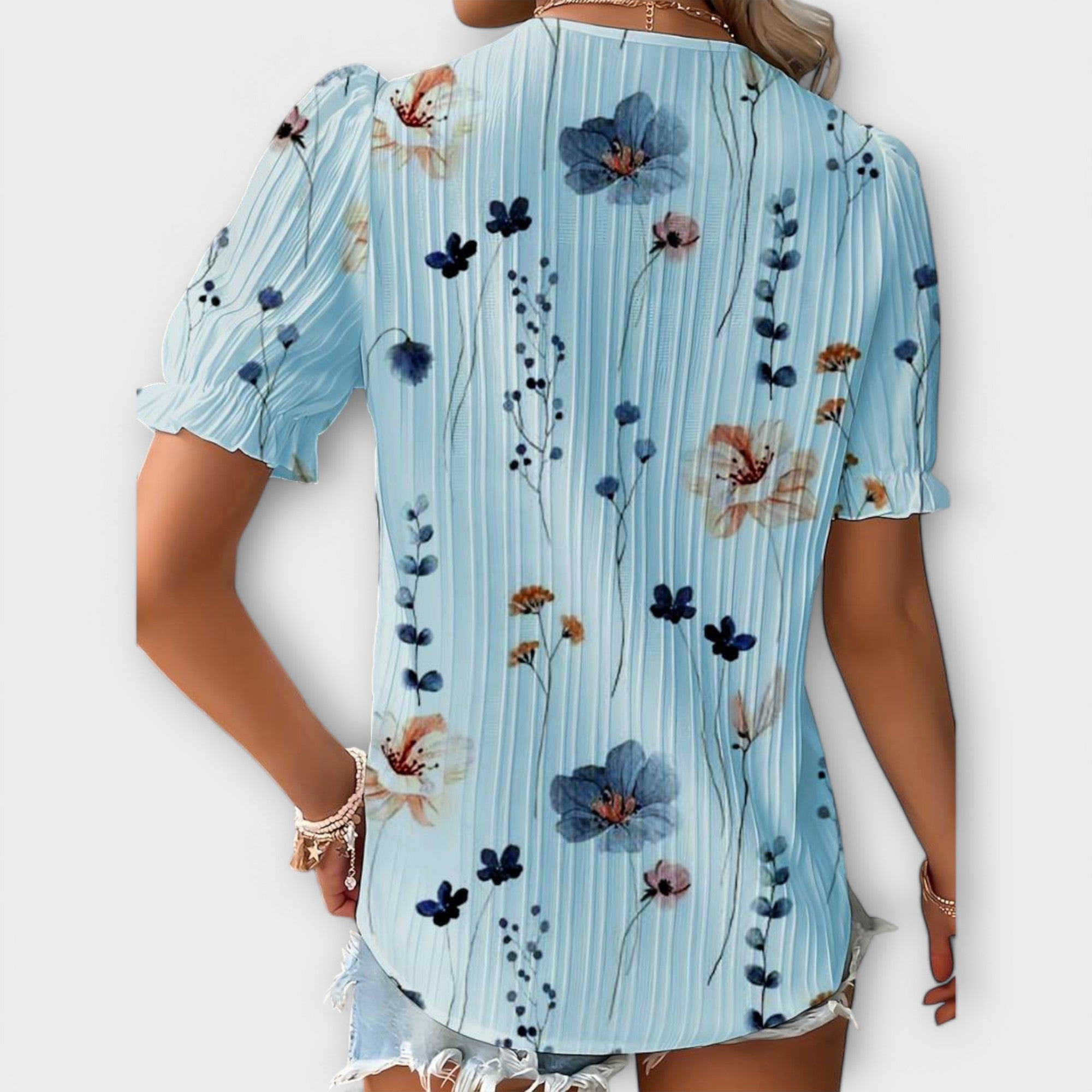 Celvyna | Modern V-Neck Blouse