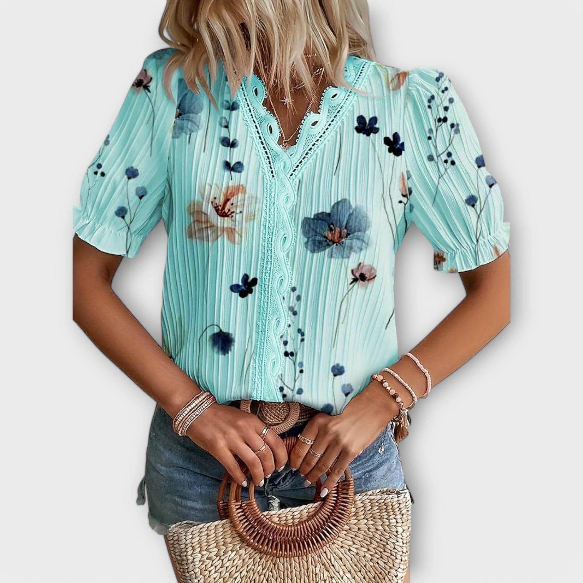 Celvyna | Modern V-Neck Blouse
