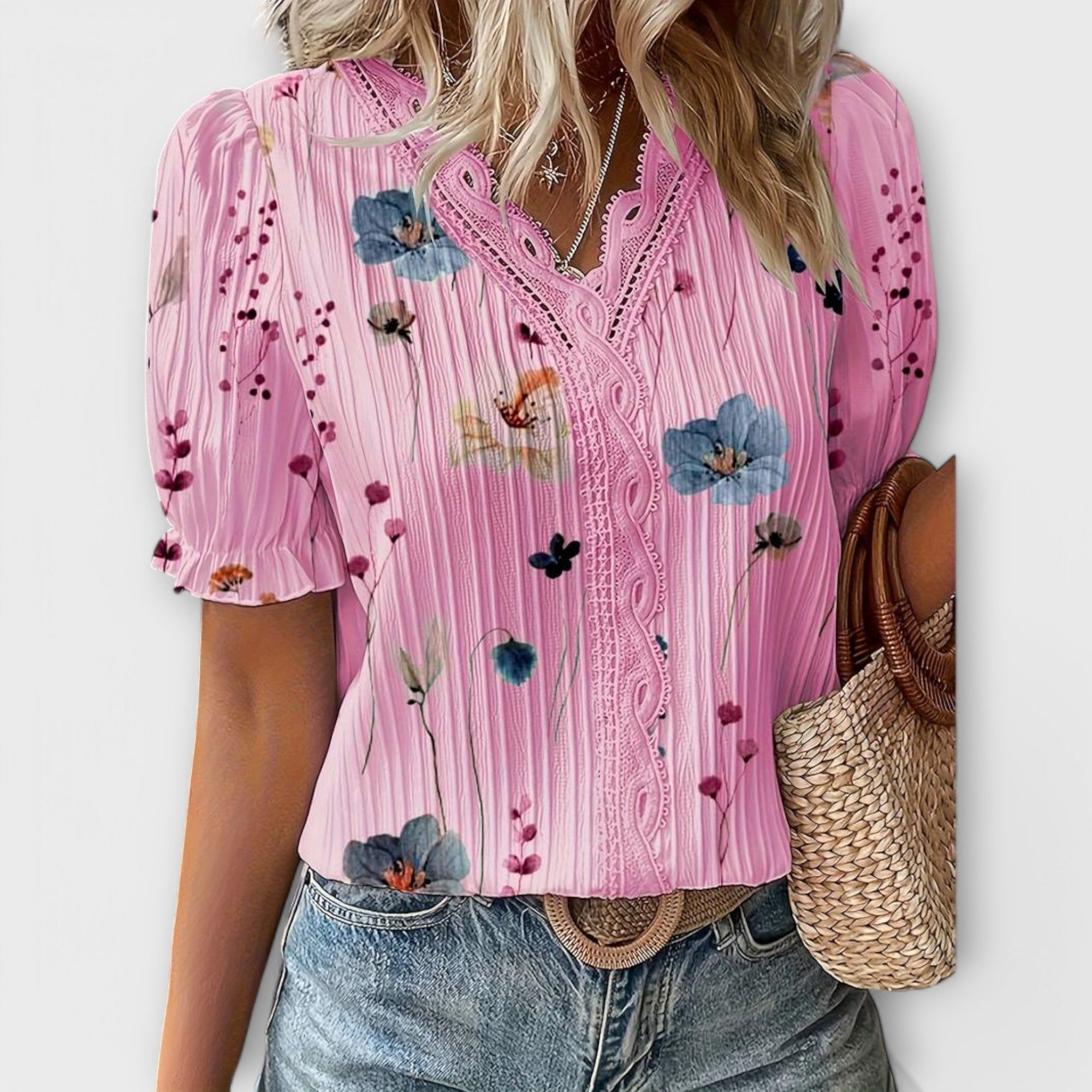 Celvyna | Modern V-Neck Blouse