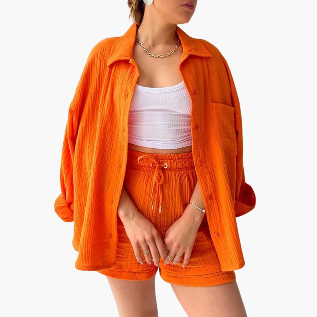 Léandra – 2-piece flowing set in cotton gauze