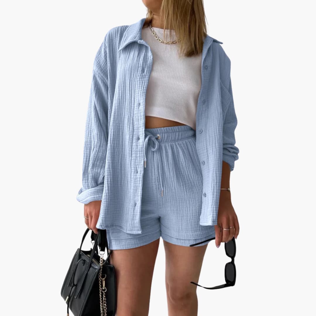 Léandra – 2-piece flowing set in cotton gauze