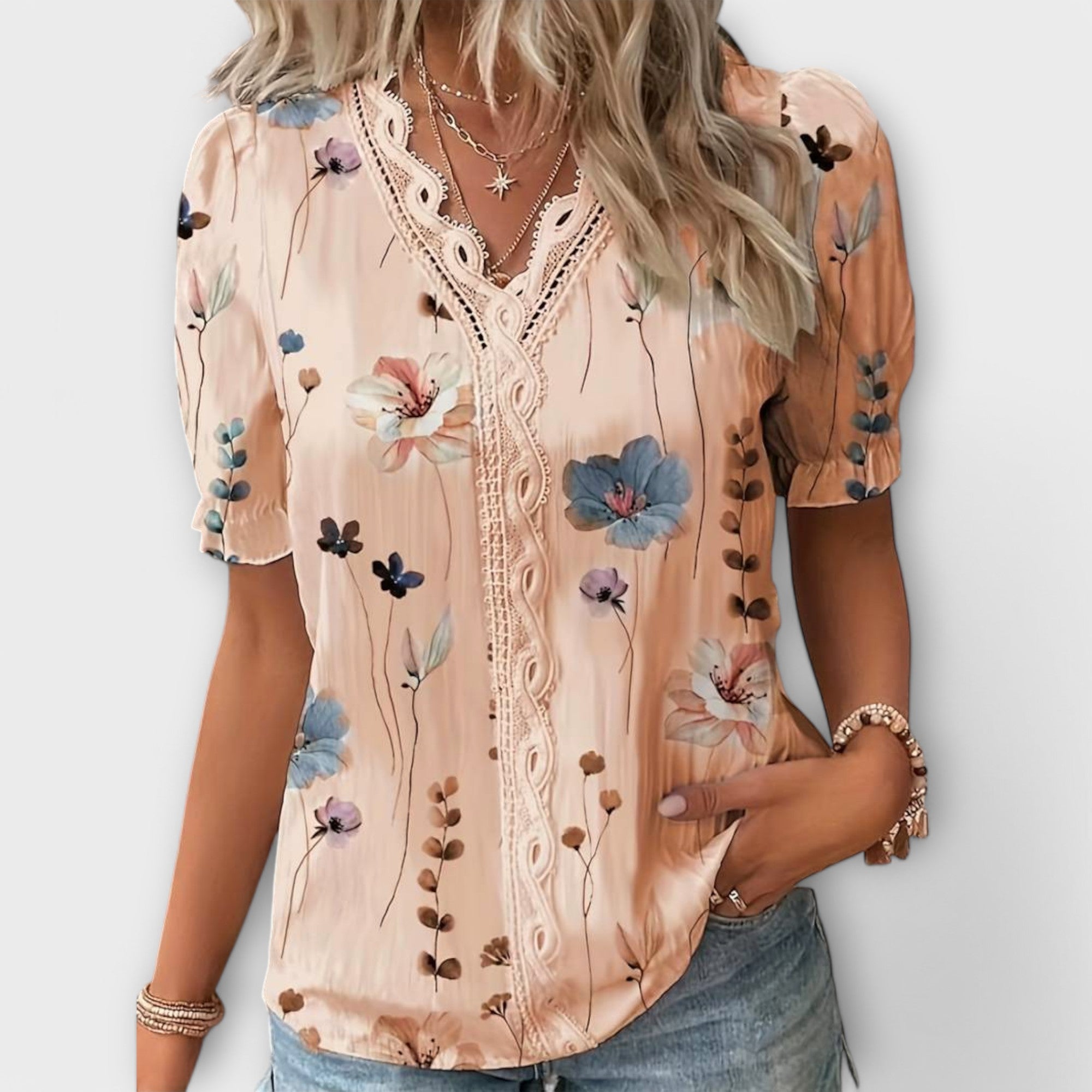 Celvyna | Modern V-Neck Blouse
