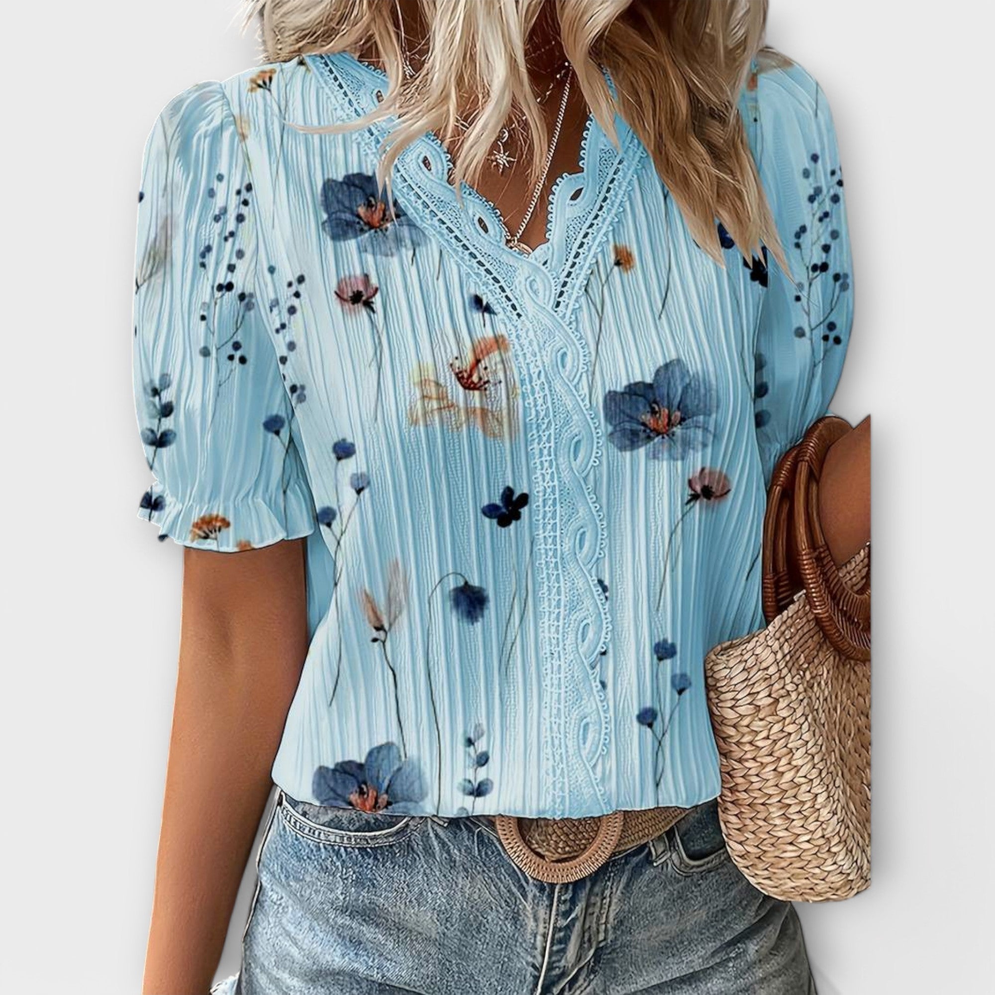 Celvyna | Modern V-Neck Blouse