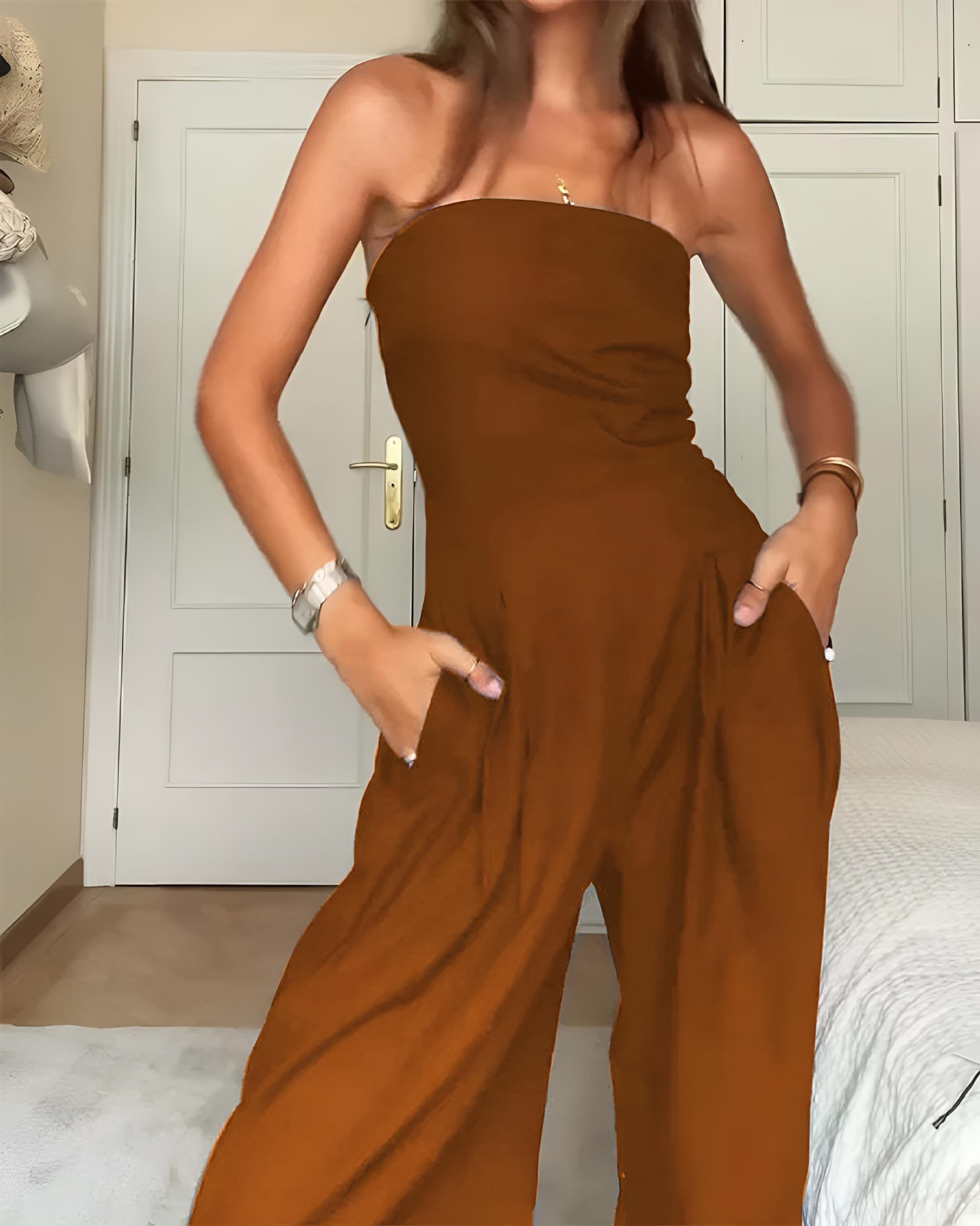 Serena – Elegant Strapless Jumpsuit