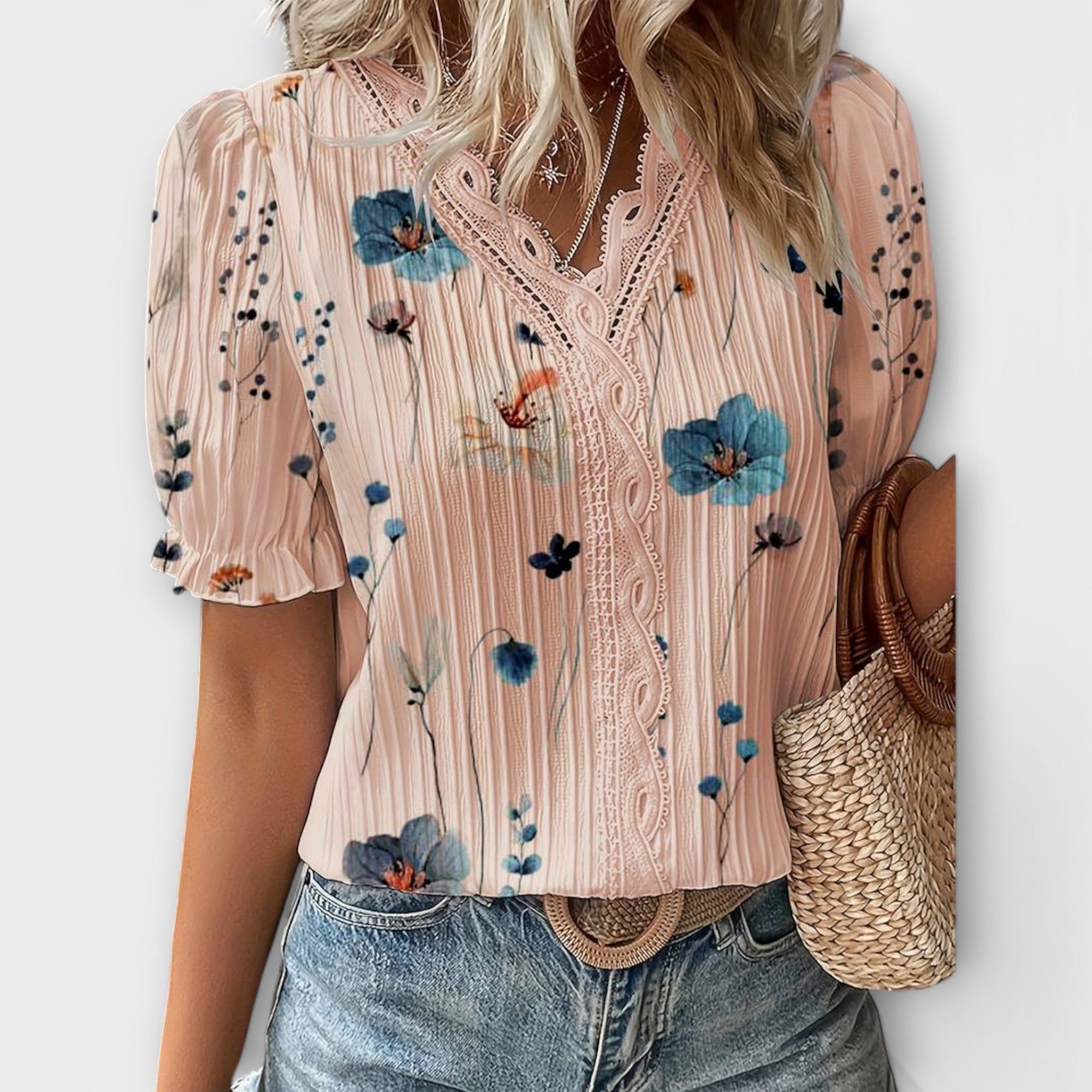 Celvyna | Modern V-Neck Blouse