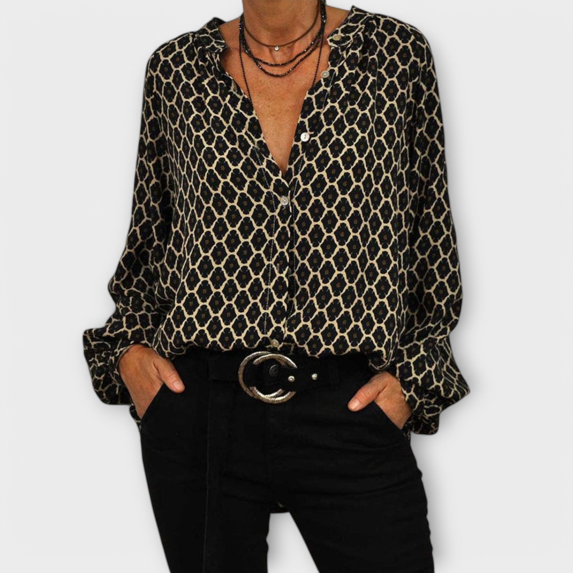 Marenca | Elegant V-Neck Blouse