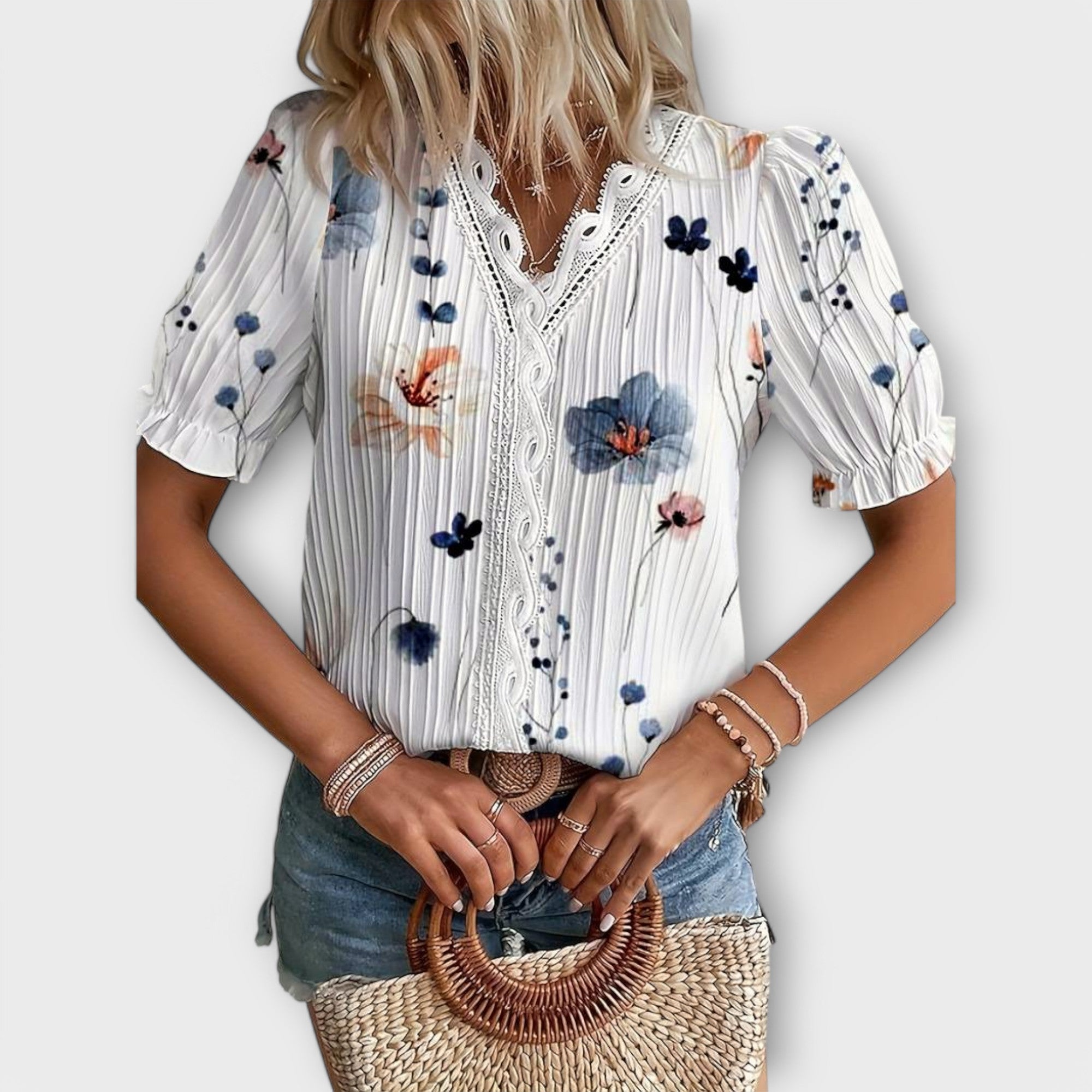 Celvyna | Modern V-Neck Blouse