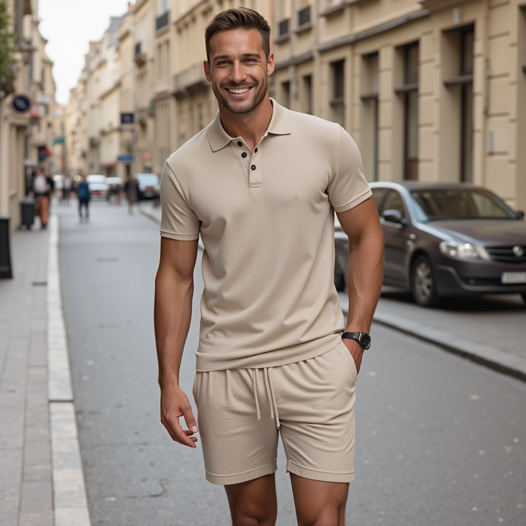 Saint-Raphaël – Textured Finish Summer Polo Shirt