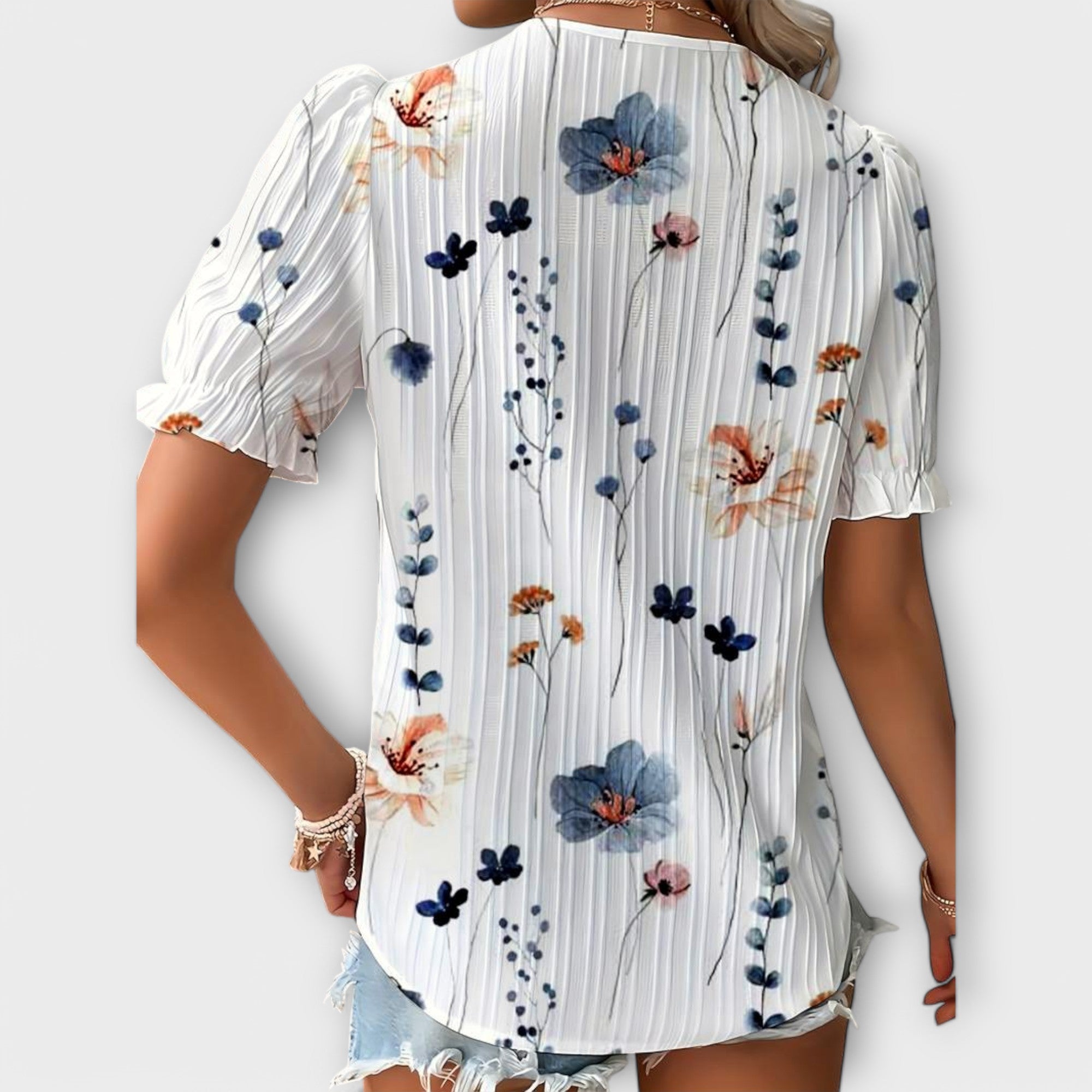 Celvyna | Modern V-Neck Blouse