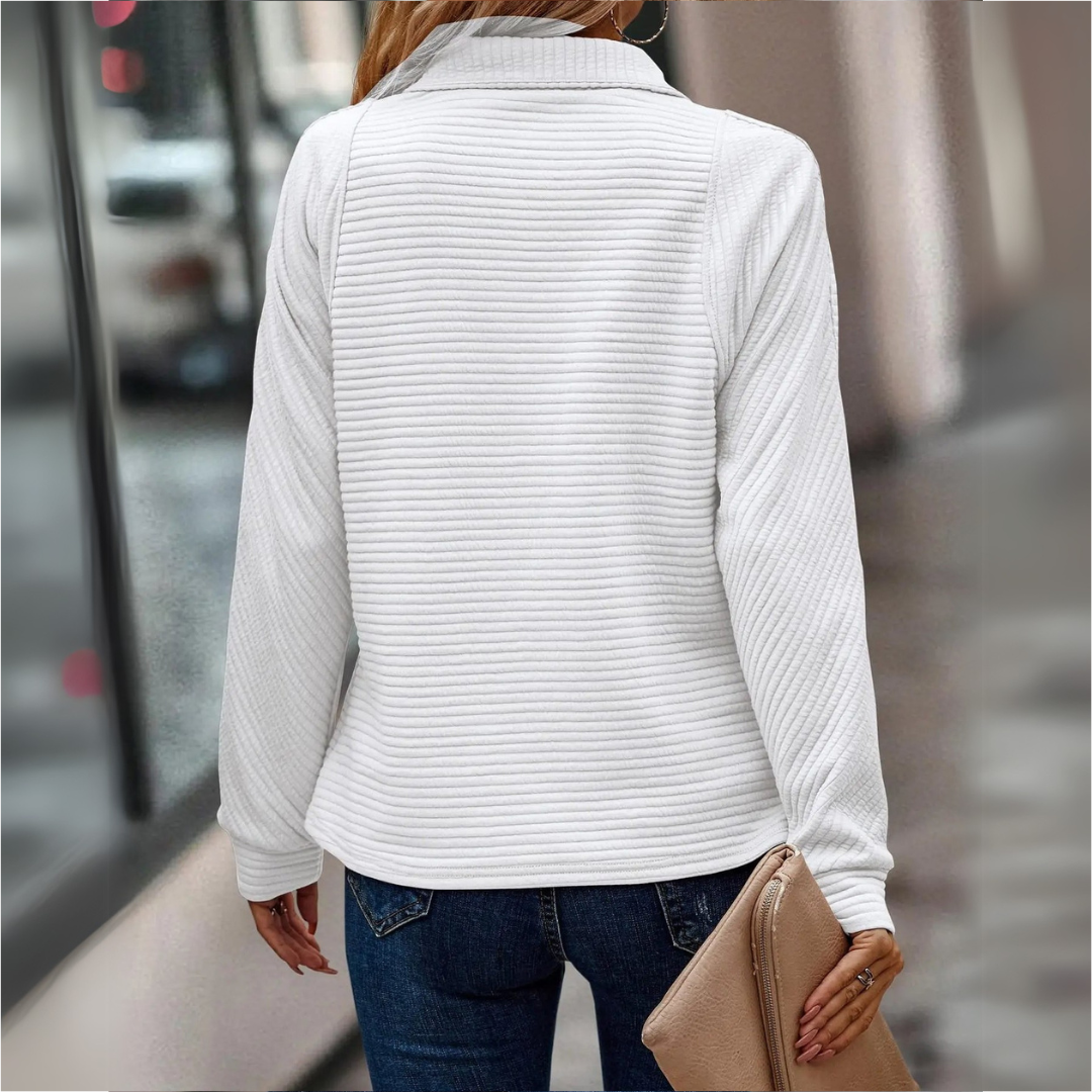 Suzanne – Half Zip Sweater with Detail
