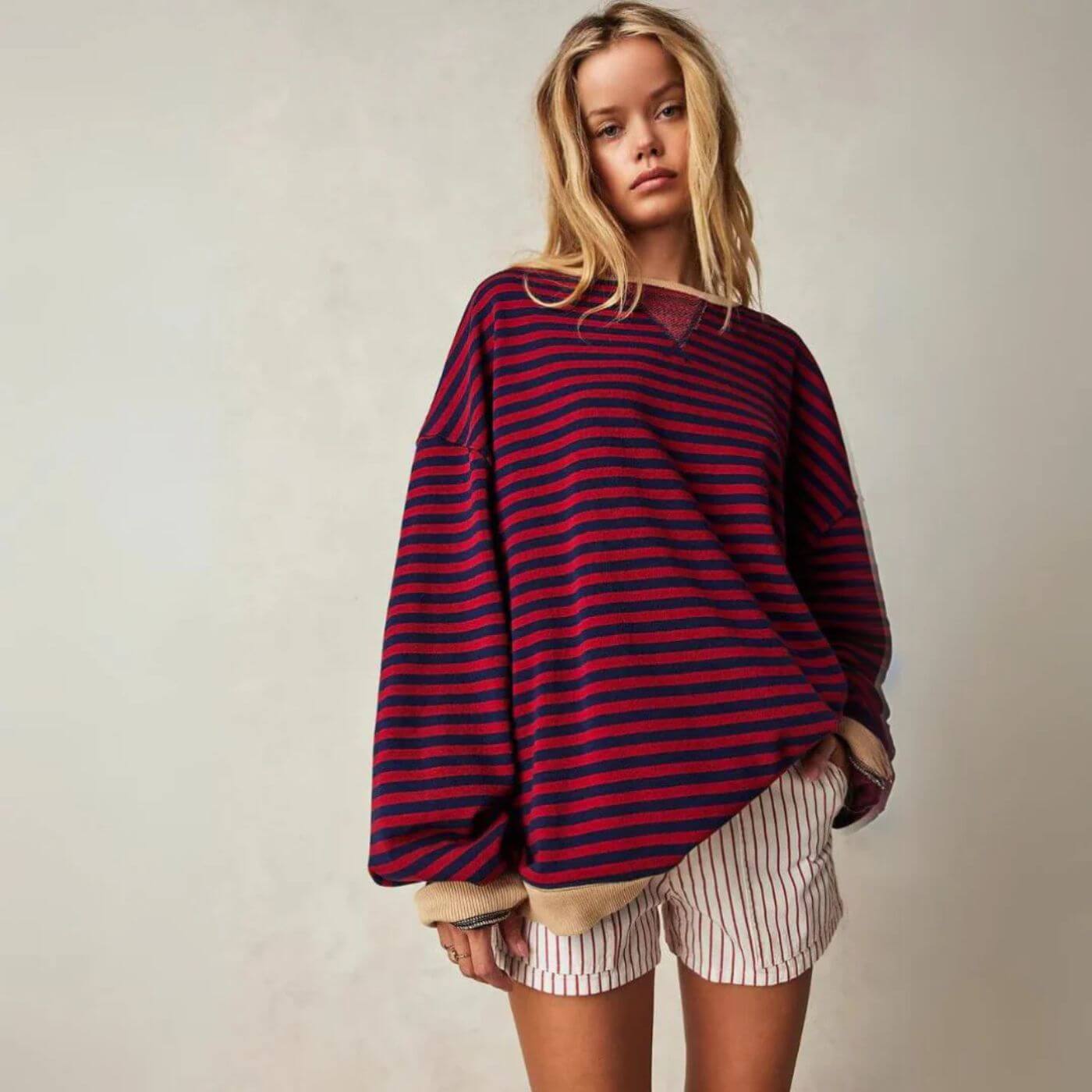 Kaitlin - Loose Fit Striped Comfort Sweater