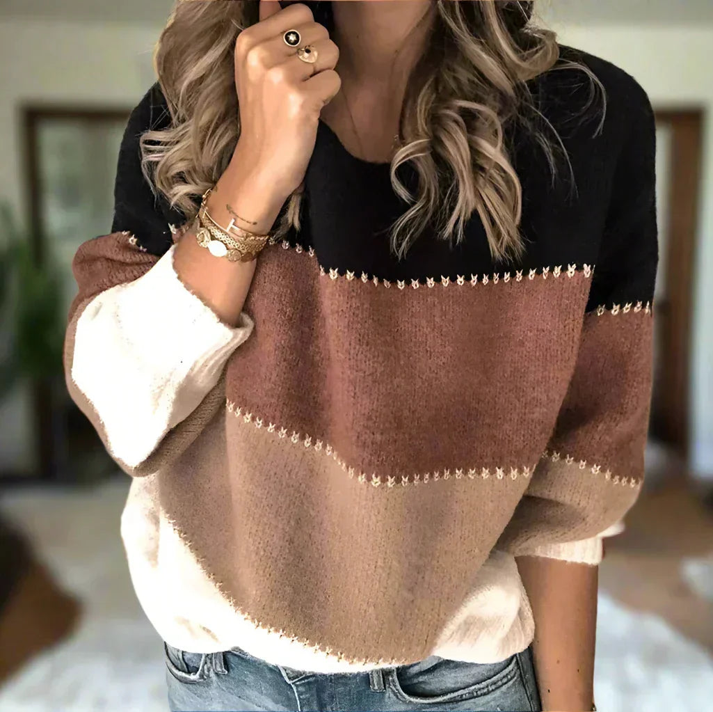 Léandra - Soft striped sweater with pockets