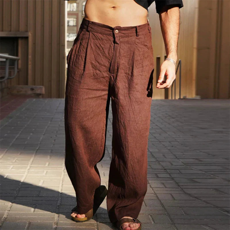 Lino — Wide Leg Trousers in Breathable Linen