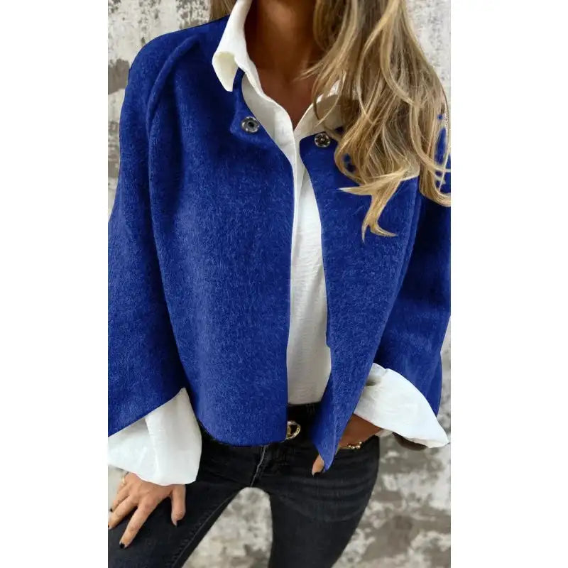 Amalia – Wool Cardigan with Long Sleeves and Crew Neck