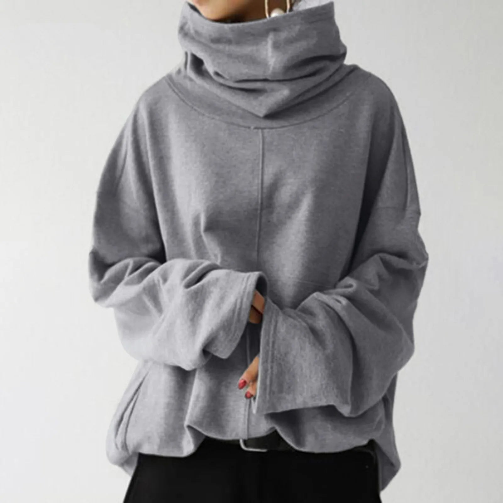 Anna | High-Neck Long-Sleeve Hoodie
