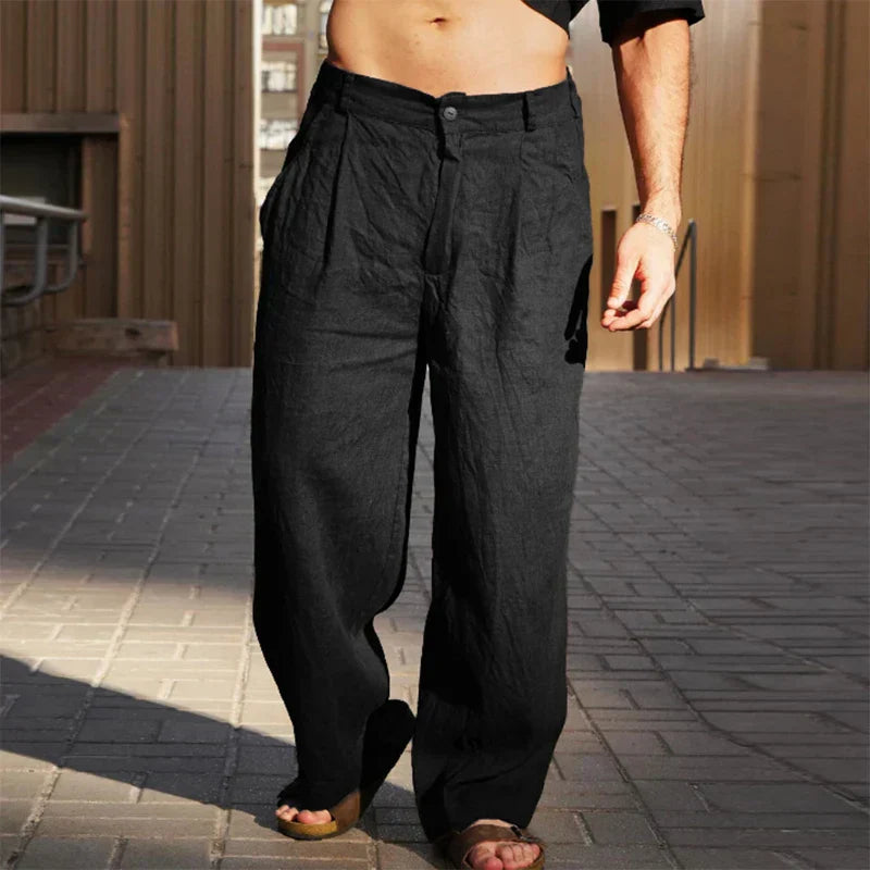 Lino — Wide Leg Trousers in Breathable Linen