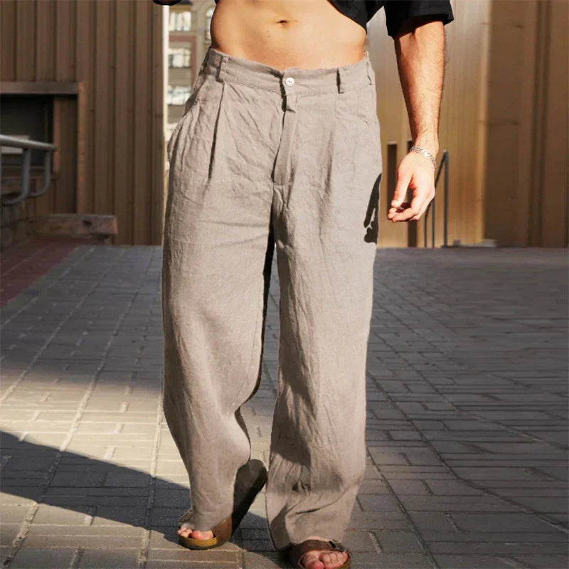 Lino — Wide Leg Trousers in Breathable Linen