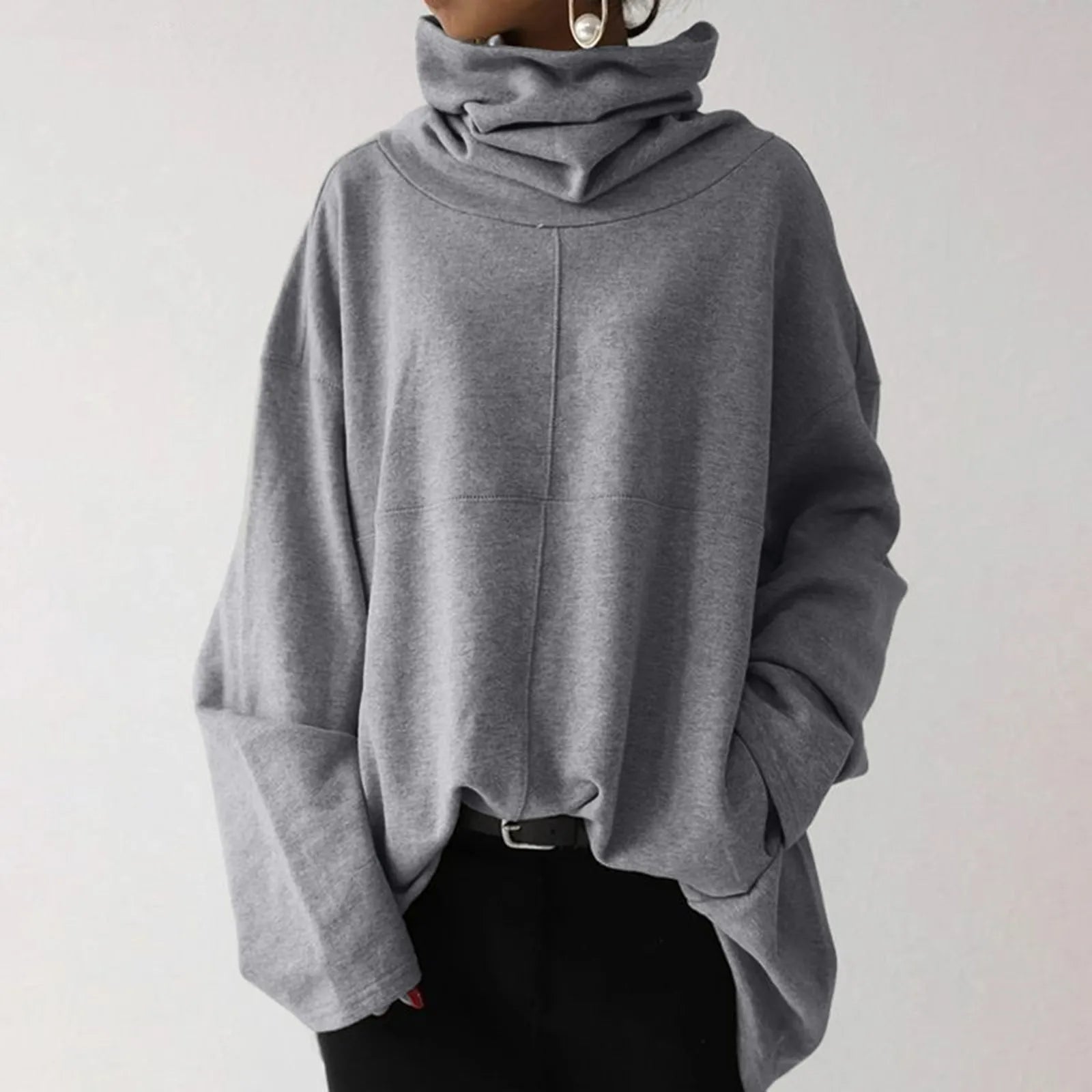 Anna | High-Neck Long-Sleeve Hoodie