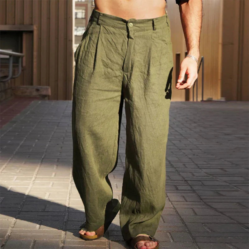 Lino — Wide Leg Trousers in Breathable Linen
