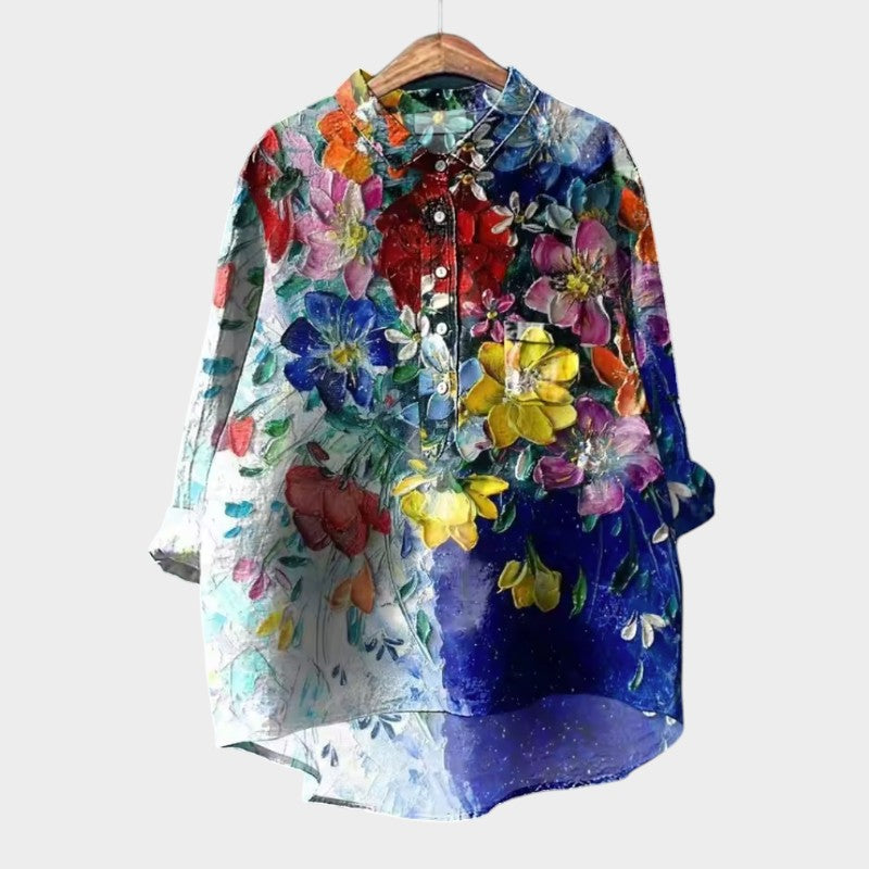 Lena | Luxury Blouse with Floral Embroidery