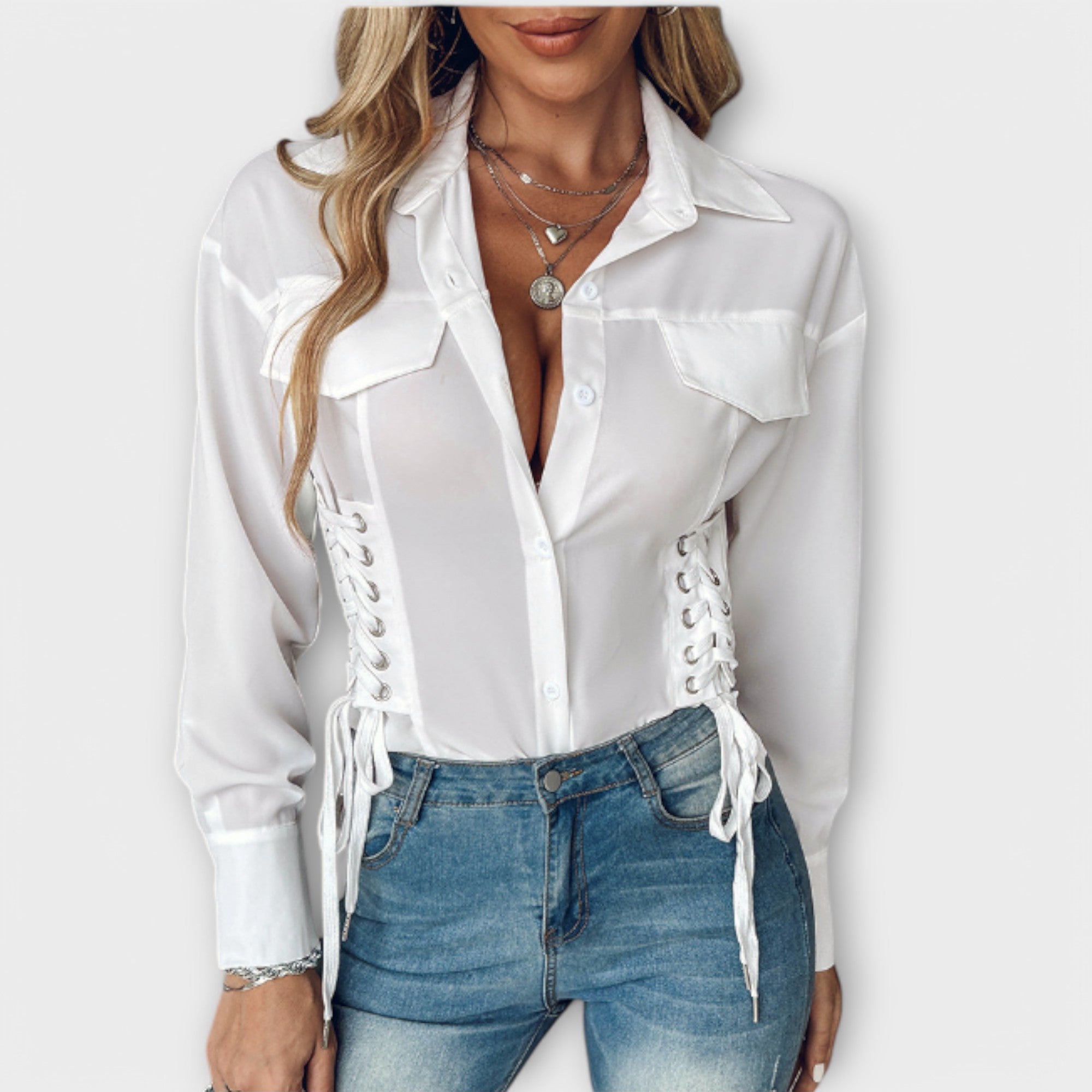 Elvéra | Elegant and Versatile Long Sleeve Blouse