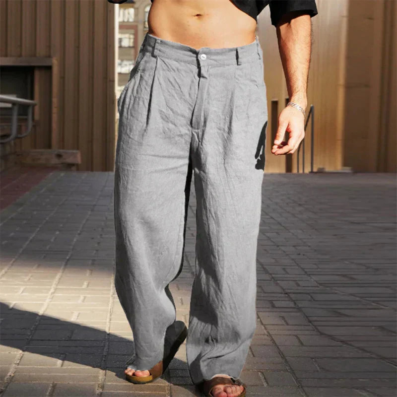 Lino — Wide Leg Trousers in Breathable Linen