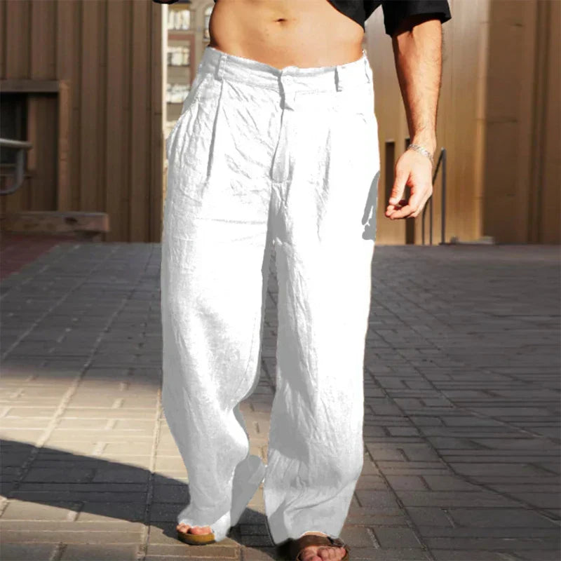 Lino — Wide Leg Trousers in Breathable Linen