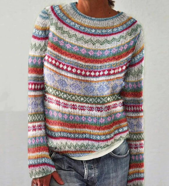 Soley - Multicolored Crew Neck Sweater