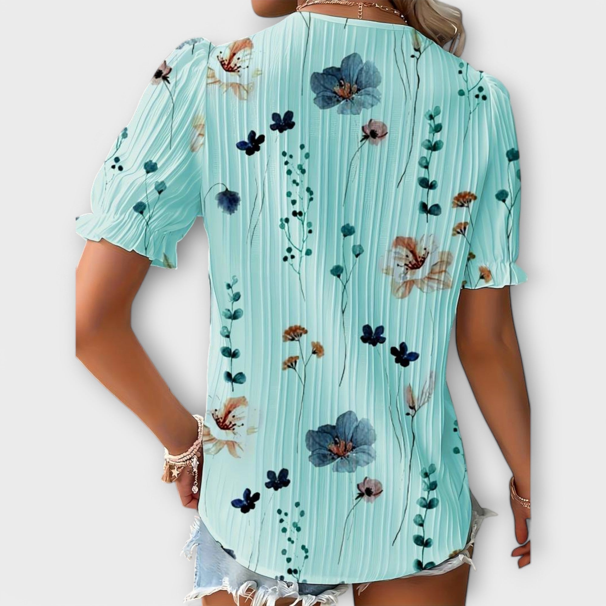 Celvyna | Modern V-Neck Blouse