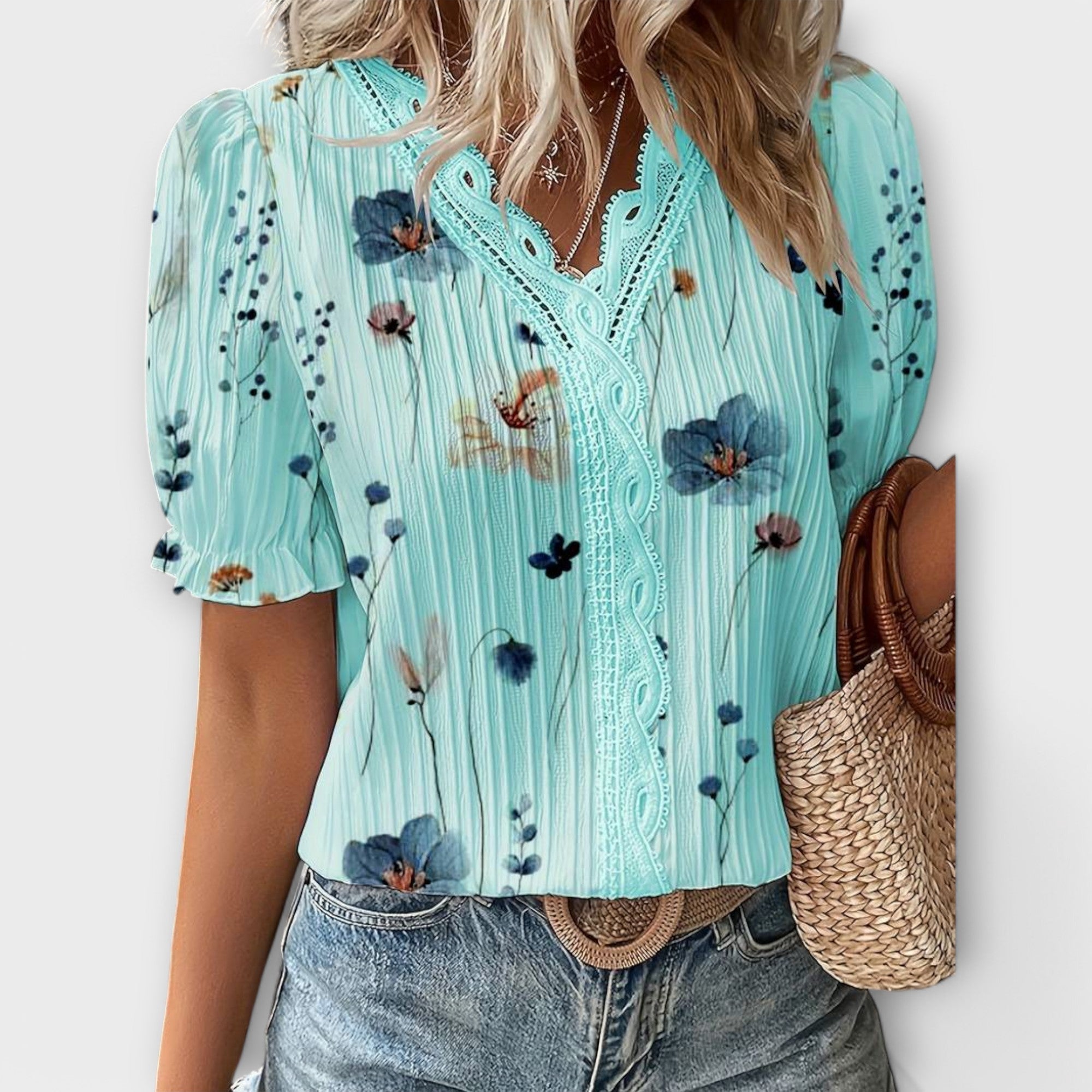 Celvyna | Modern V-Neck Blouse