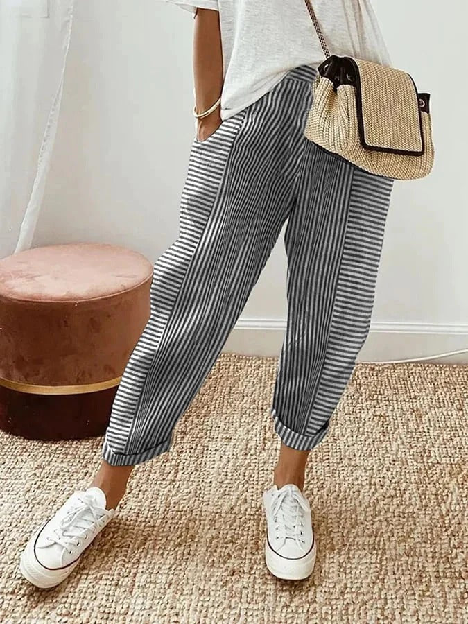 Élyane – Lightweight and Elegant Striped Pants