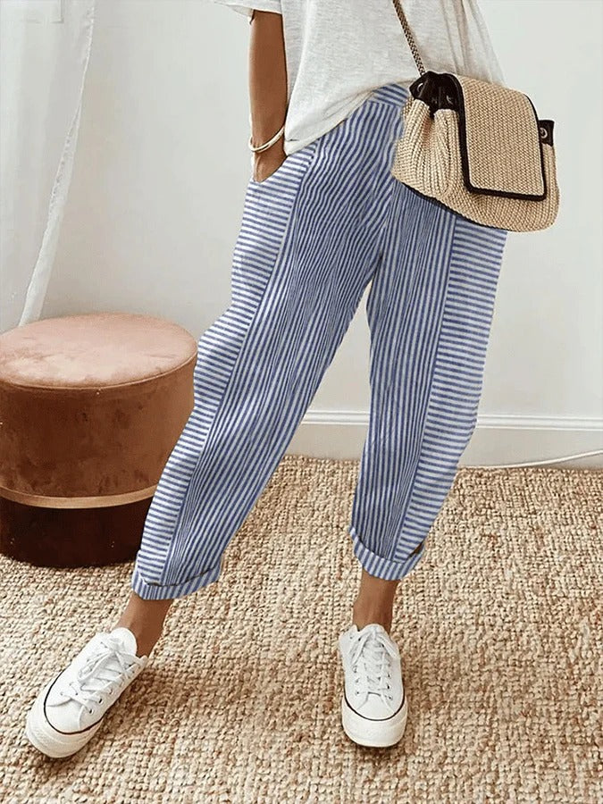 Élyane – Lightweight and Elegant Striped Pants