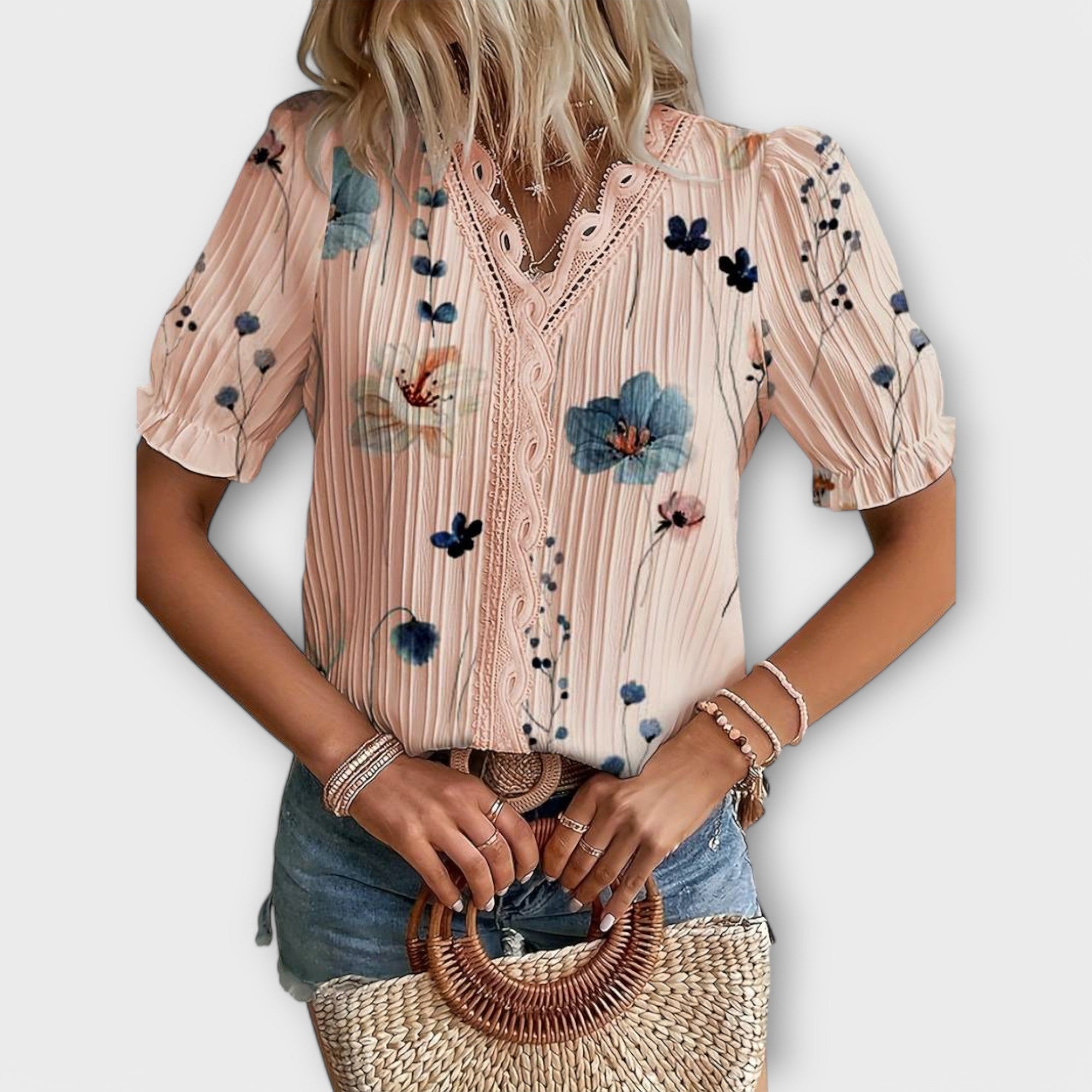 Celvyna | Modern V-Neck Blouse