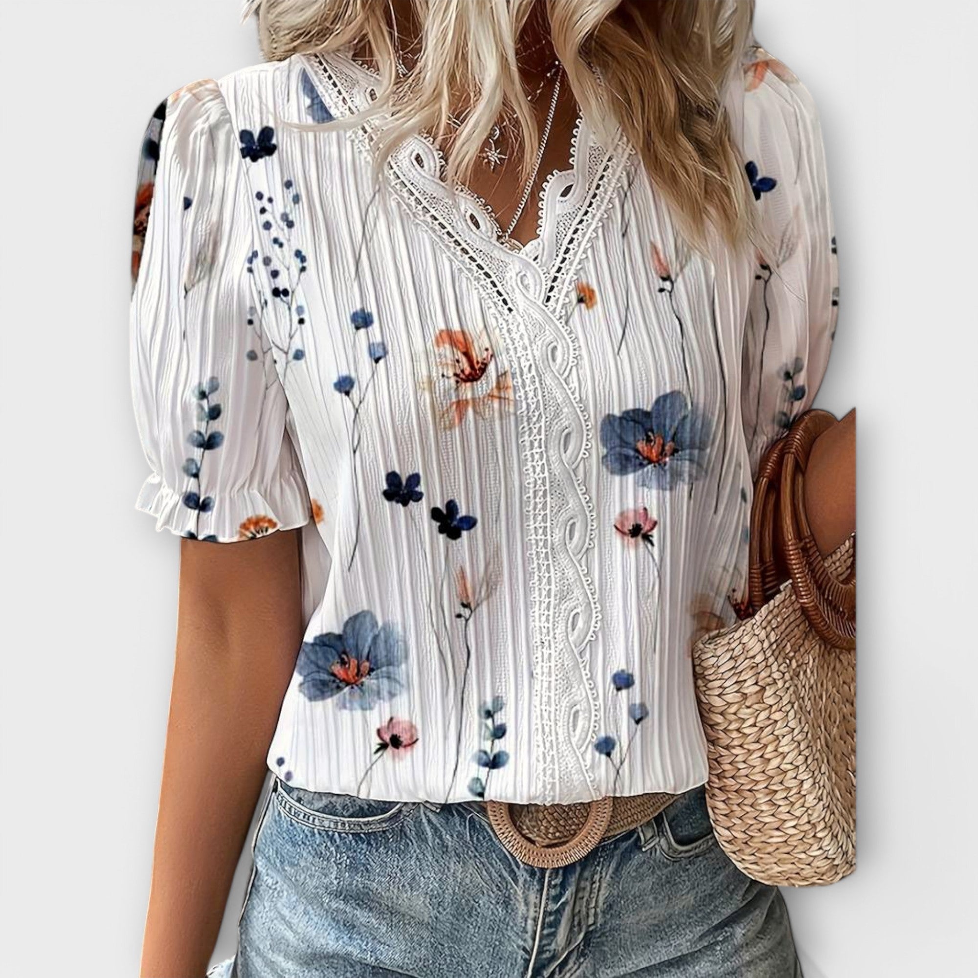 Celvyna | Modern V-Neck Blouse