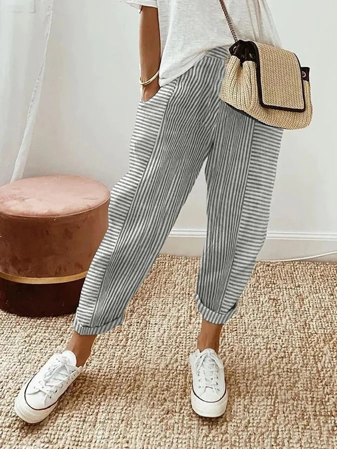 Élyane – Lightweight and Elegant Striped Pants