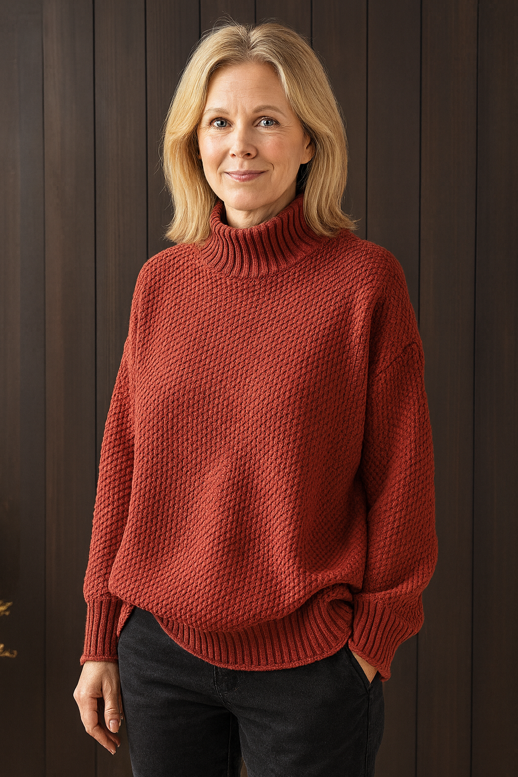 Anita – Soft & Elegant Waffle Knit Sweater