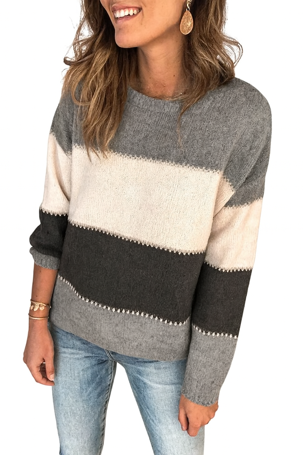 Annabelle – Comfortable & Elegant Striped Knit Sweater