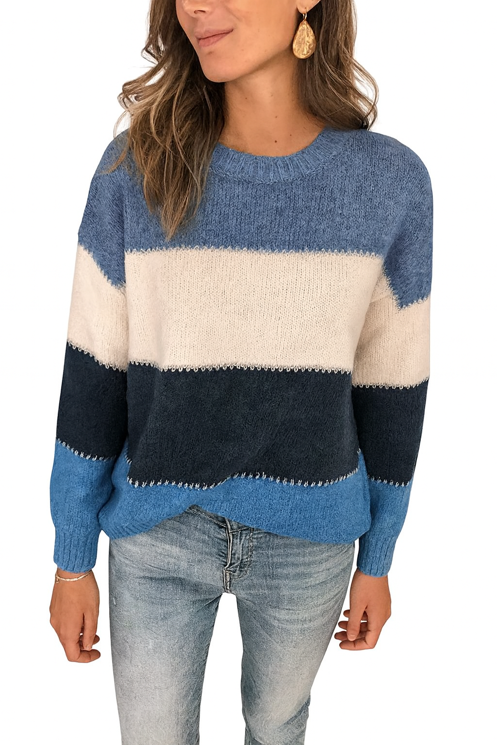 Annabelle – Comfortable & Elegant Striped Knit Sweater