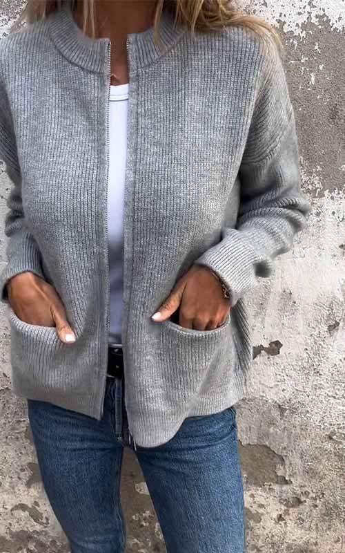 Marcia - Comfortable Zip Cardigan