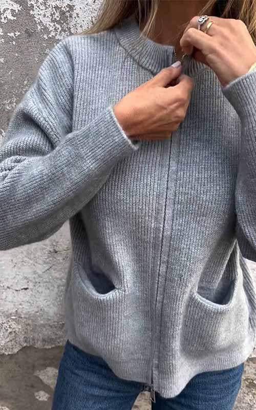 Marcia - Comfortable Zip Cardigan