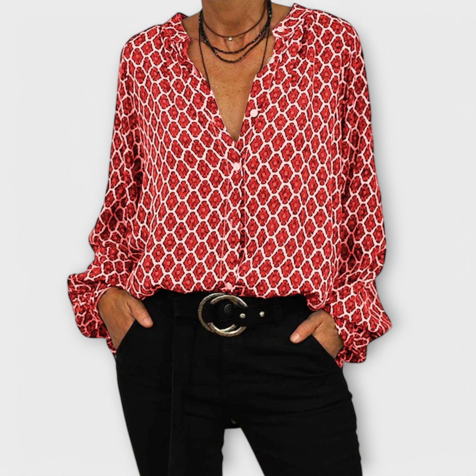 Marenca | Elegant V-Neck Blouse